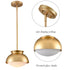Ravenna Modern Gold Pendant Light with Milk Glass Shade 1- Light